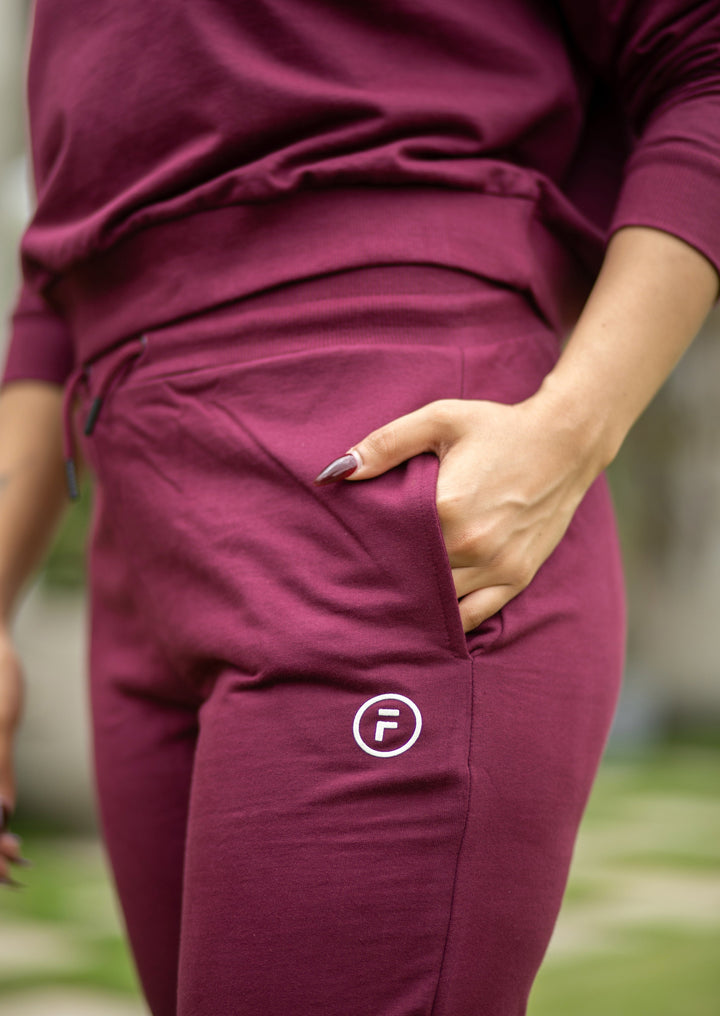 Women's Sweatshirt & Joggers Co-ord Set (Maroon)