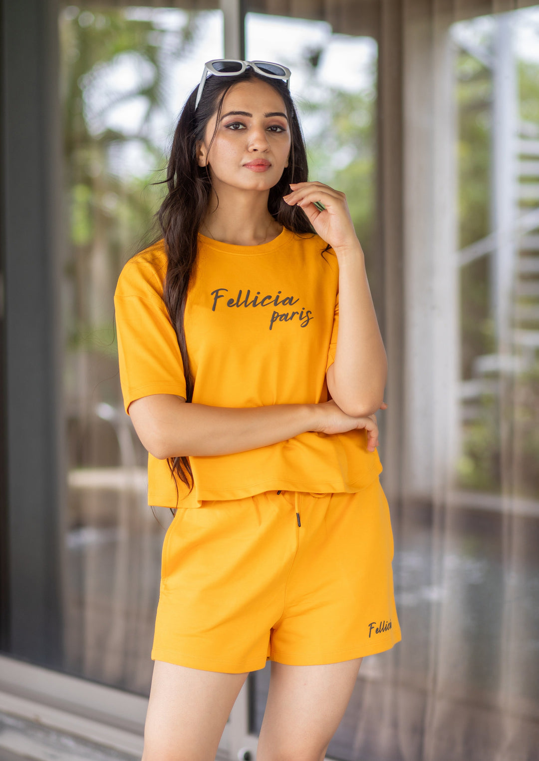 Co-ord Set (Marigold) Sweatshirt & Shorts for Women