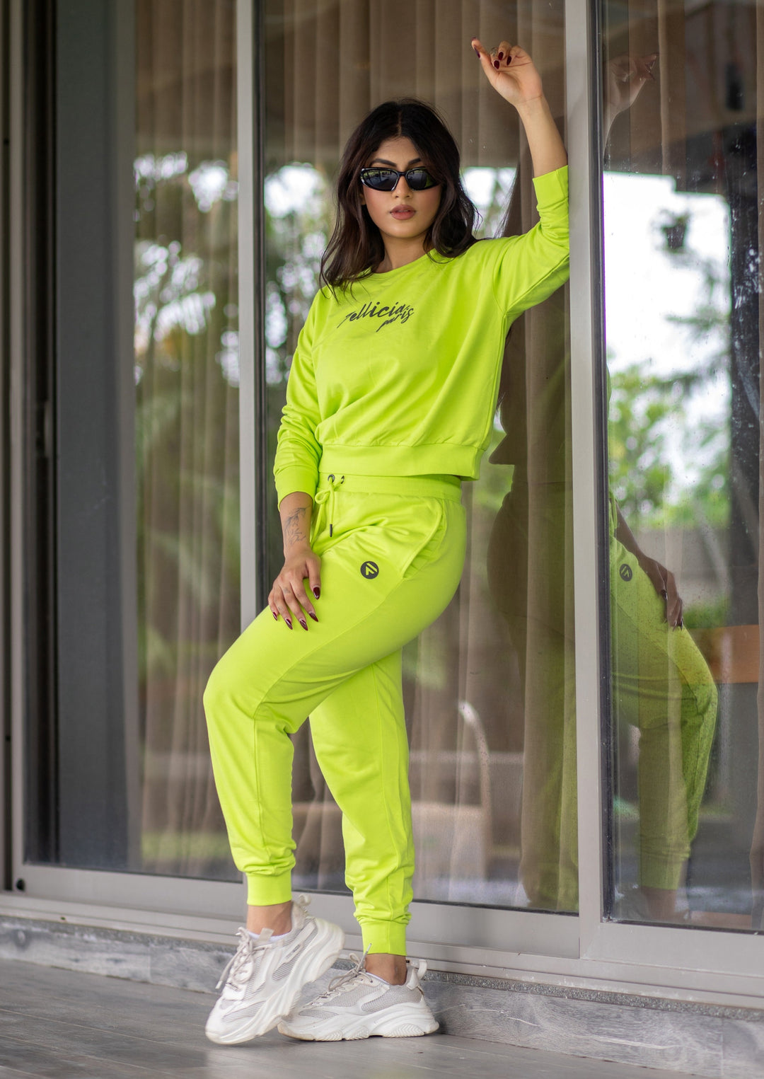 Co-ord Set (LIME Green) Sweatshirt & Joggers for Women