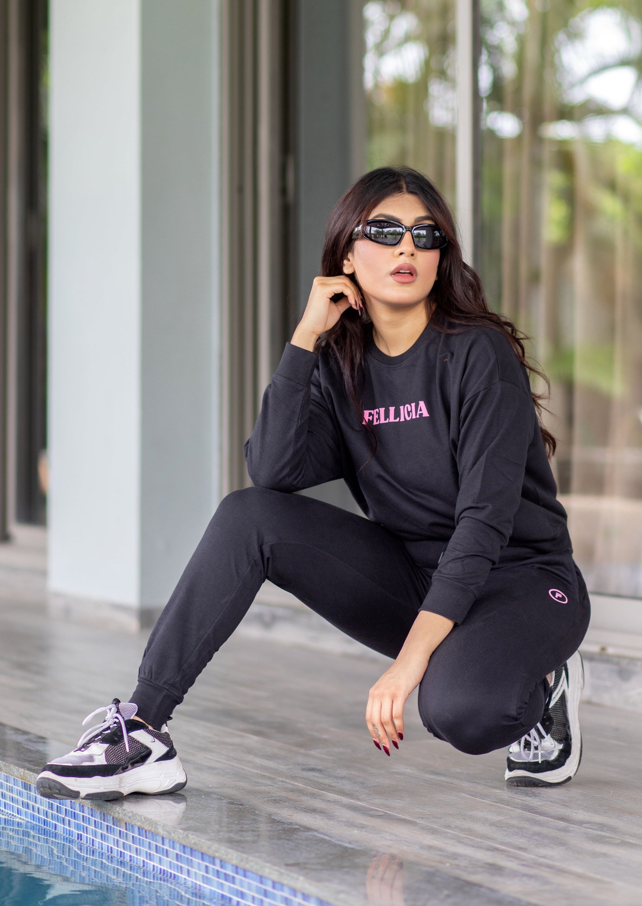 Co-ord Set (Black) Sweatshirt & Joggers for Women – FELLICIA