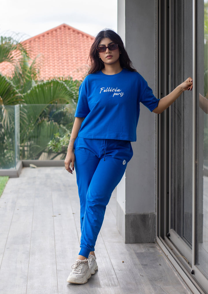 Co-ord Set (Azure Blue) Sweatshirt & Joggers for Women