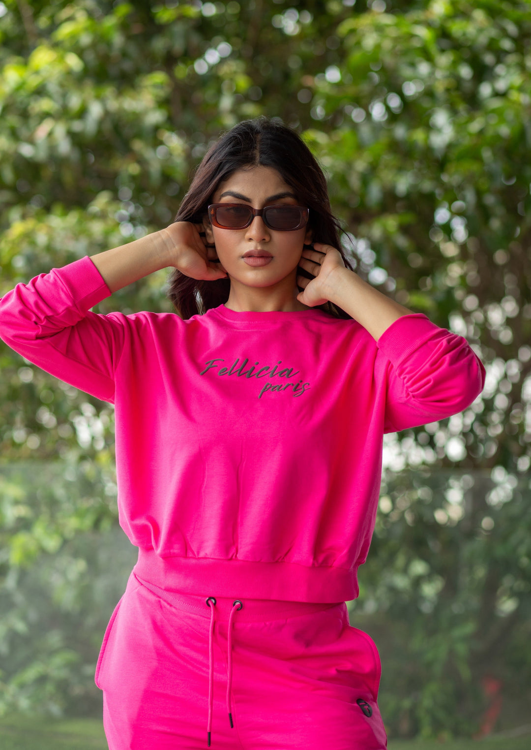 Co-ord Set (Fuchsia Pink) Sweatshirt & Joggers for Women