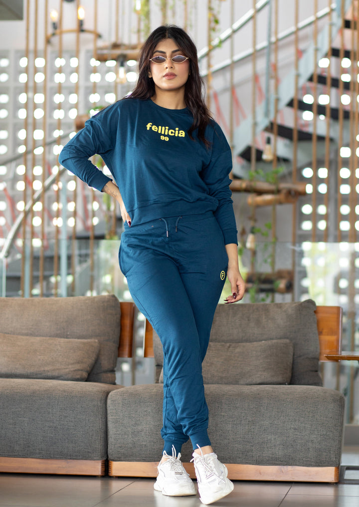 Women's Sweatshirt & Joggers Co-ord Set (Navy Blue)