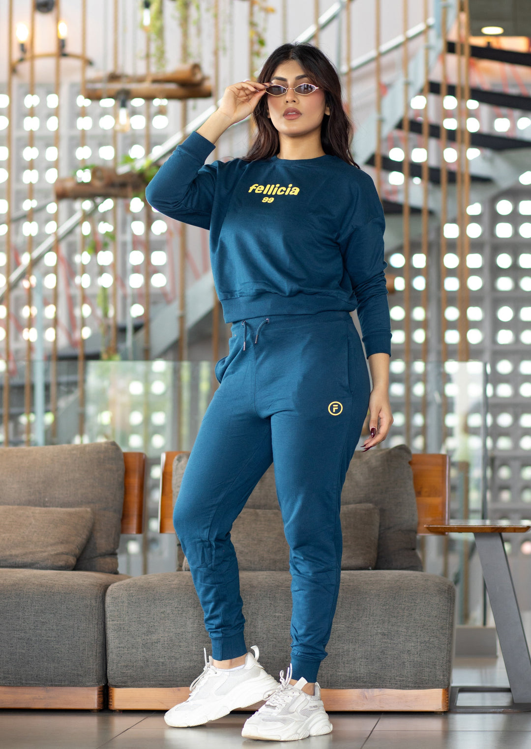 Women's Sweatshirt & Joggers Co-ord Set (Navy Blue)