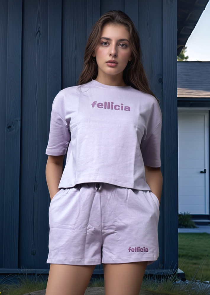 Co-ord Set (Lilac) Sweatshirt & Shorts for Women