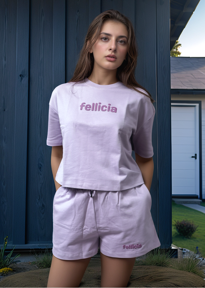 Co-ord Set (Lilac) Sweatshirt & Shorts for Women