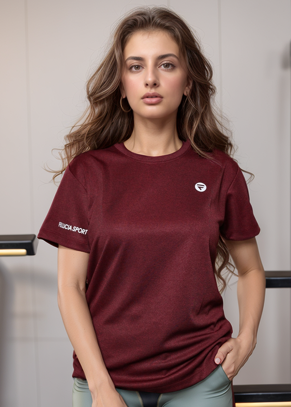 Performance Tshirt for Women (Red Burgundy)