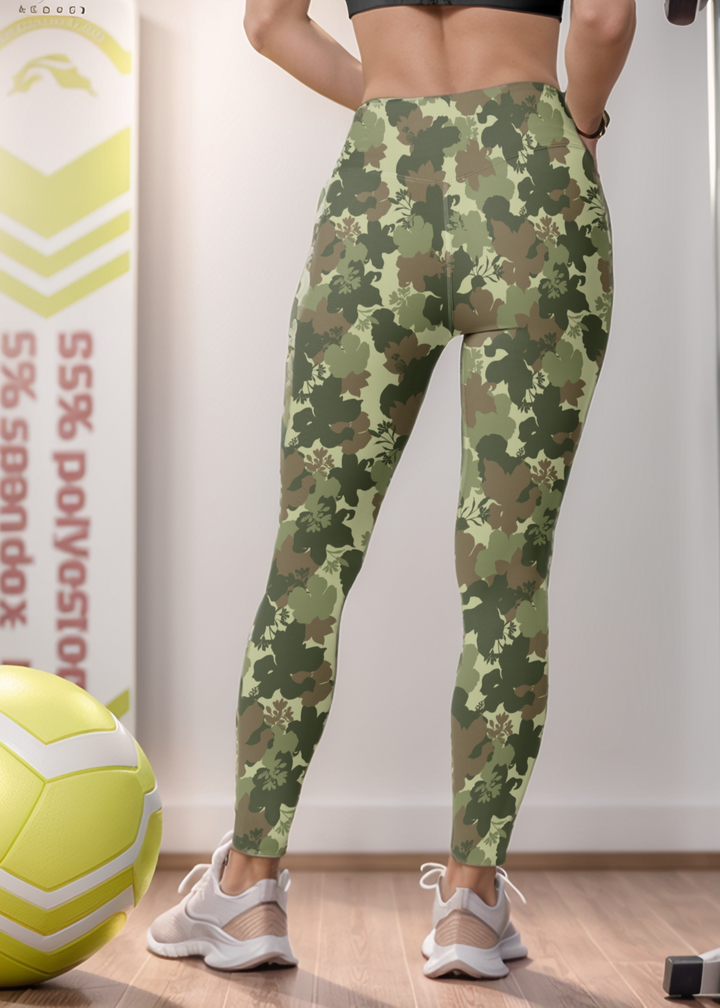 Active Tights with Pocket (Tropical Print)