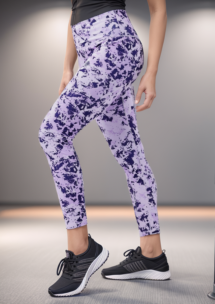 Active Tights with Pocket (Purple Camouflage)