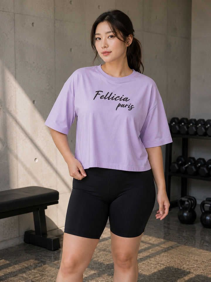 Sweat Tee – 260 GSM 100% Cotton Loop Knit - LILAC