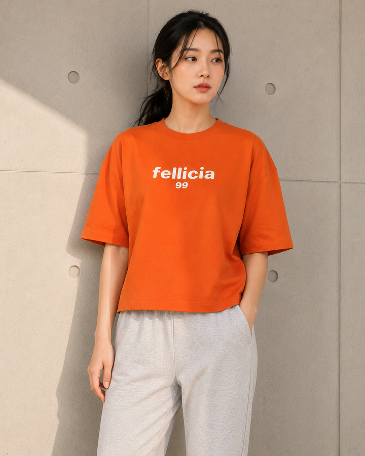 Sweat Tee – 260 GSM 100% Cotton Loop Knit - ORANGE