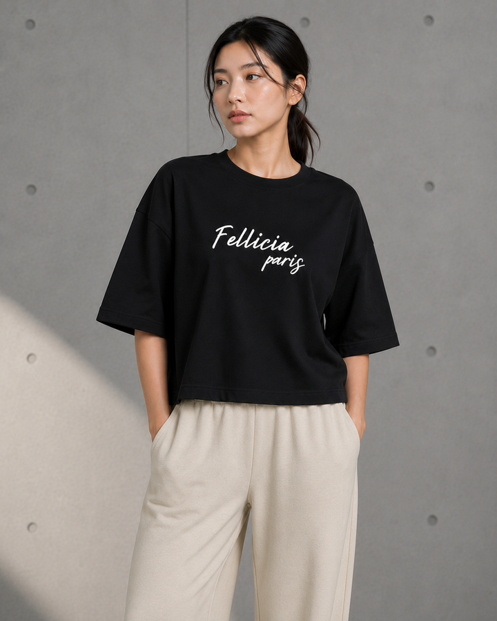 Active Sweat Tee – 260 GSM 100% Cotton Loop Knit - BLACK