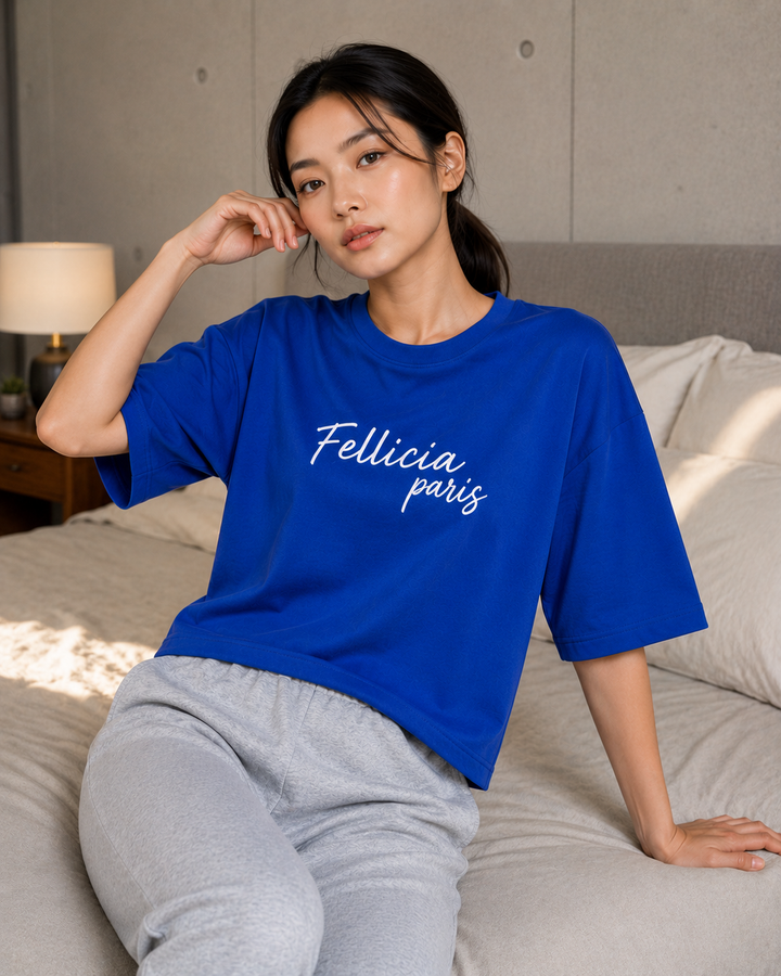 Sweat Tee – 260 GSM 100% Cotton Loop Knit - BLUE