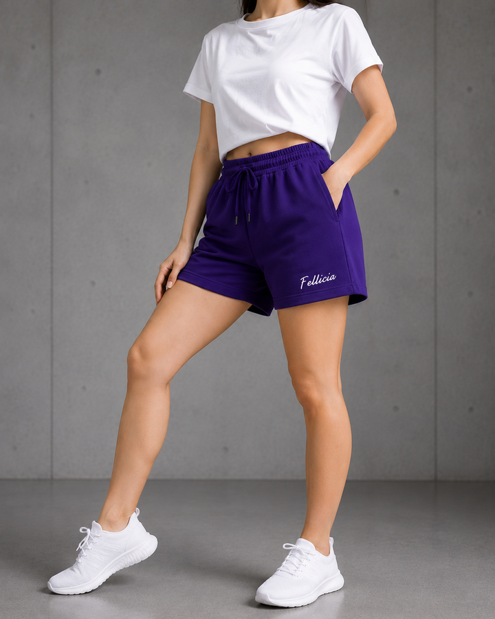 100% COTTON (LOOP KNIT) - SHORTS (PURPLE)