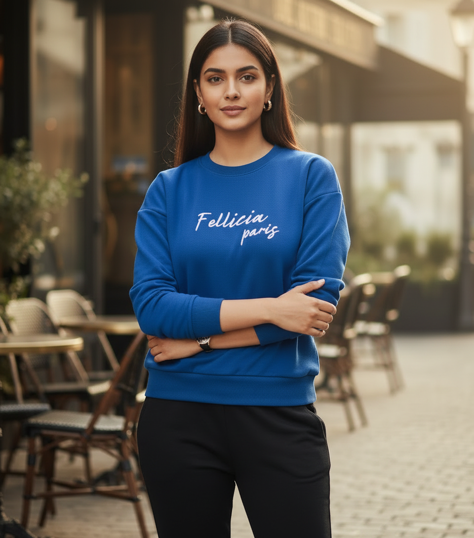 Sweatshirt & Jogger Vacation Set (Blue-Black)