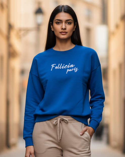 Women’s Sweatshirt & Joggers Co-ord Set (Azure Blue - Beige)