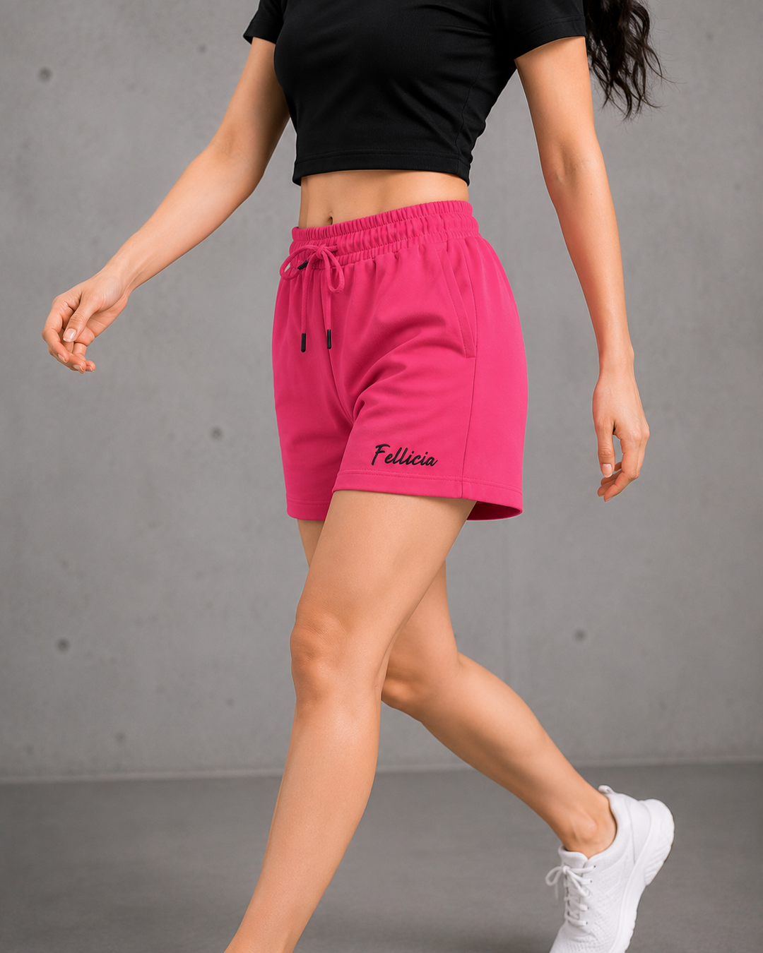 100% COTTON (LOOP KNIT) - SHORTS (FUCHSIA PINK)
