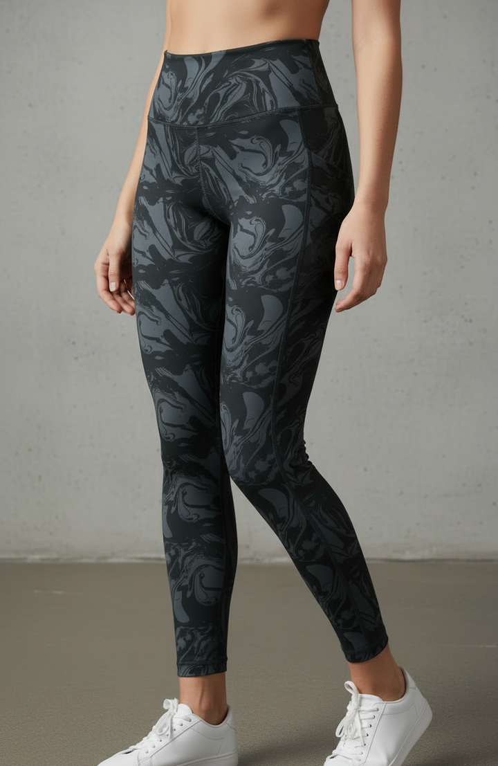 Active Tights with Pocket (Black Mirage)