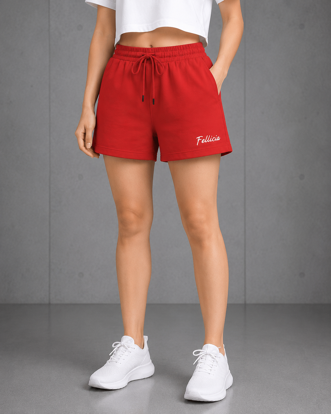 100% COTTON (LOOP KNIT) - SHORTS (RED)