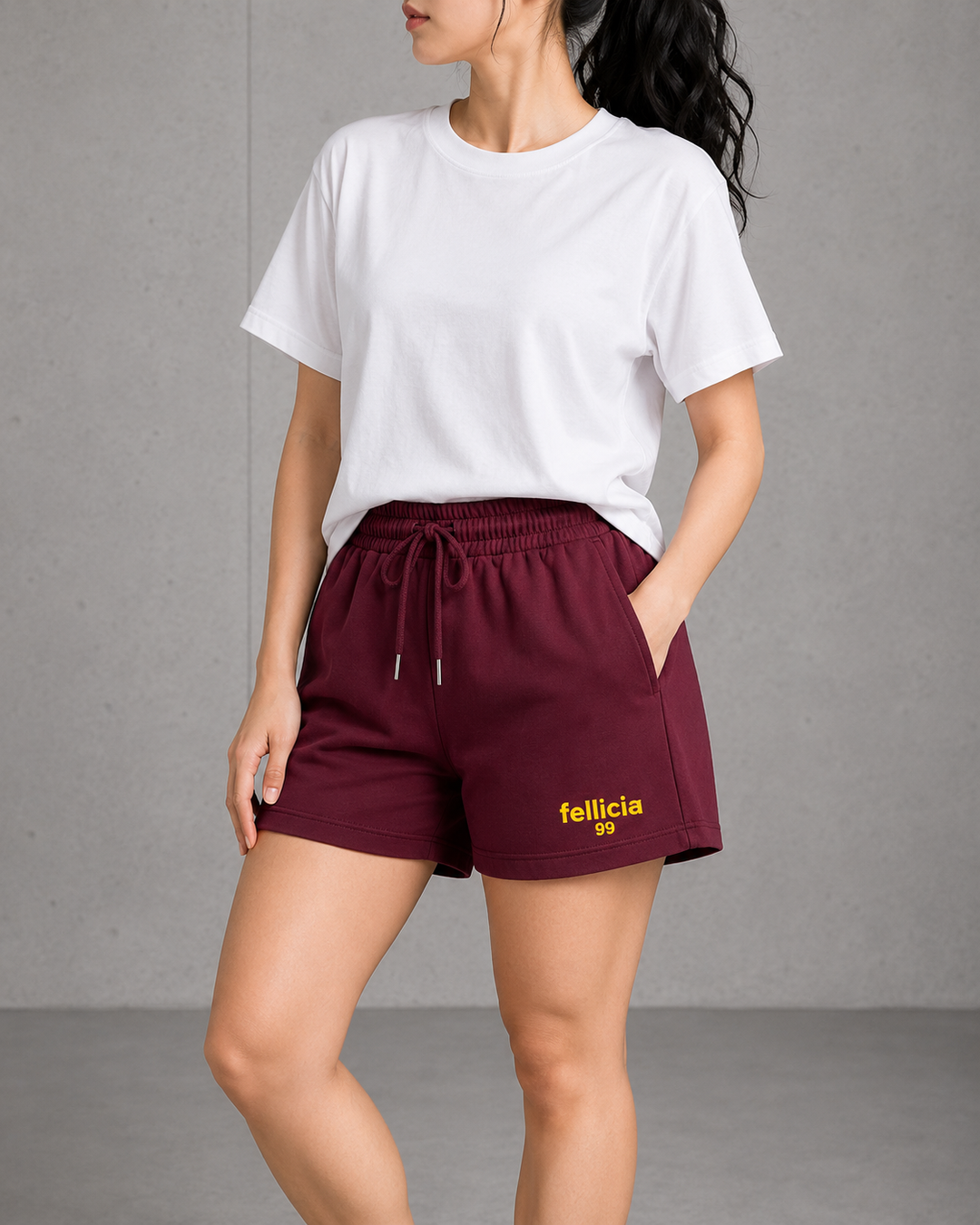 100% COTTON (LOOP KNIT) - SHORTS (MAROON)