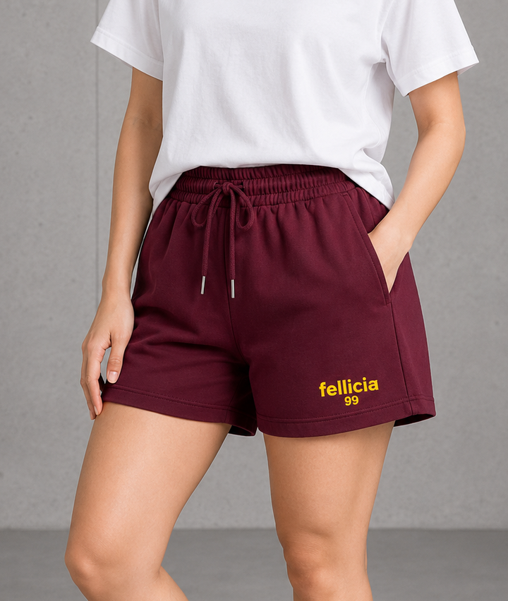100% COTTON (LOOP KNIT) - SHORTS (MAROON)