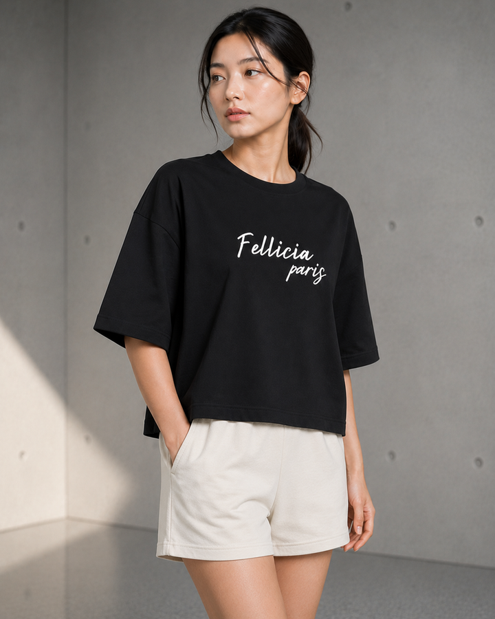 Active Sweat Tee – 260 GSM 100% Cotton Loop Knit - BLACK