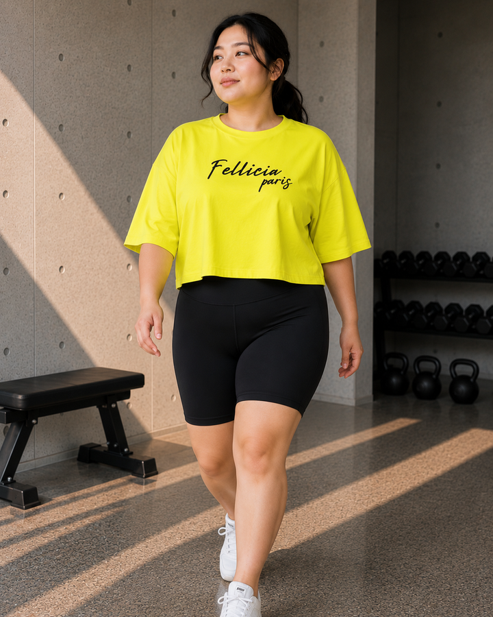 Sweat Tee – 260 GSM 100% Cotton Loop Knit - NEON YELLOW