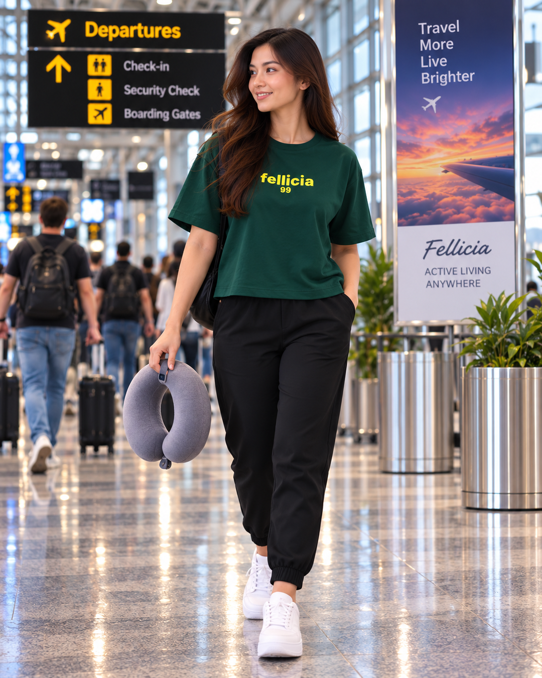 SweatTee& Jogger Vacation Set (OLIVE GREEN-Black)