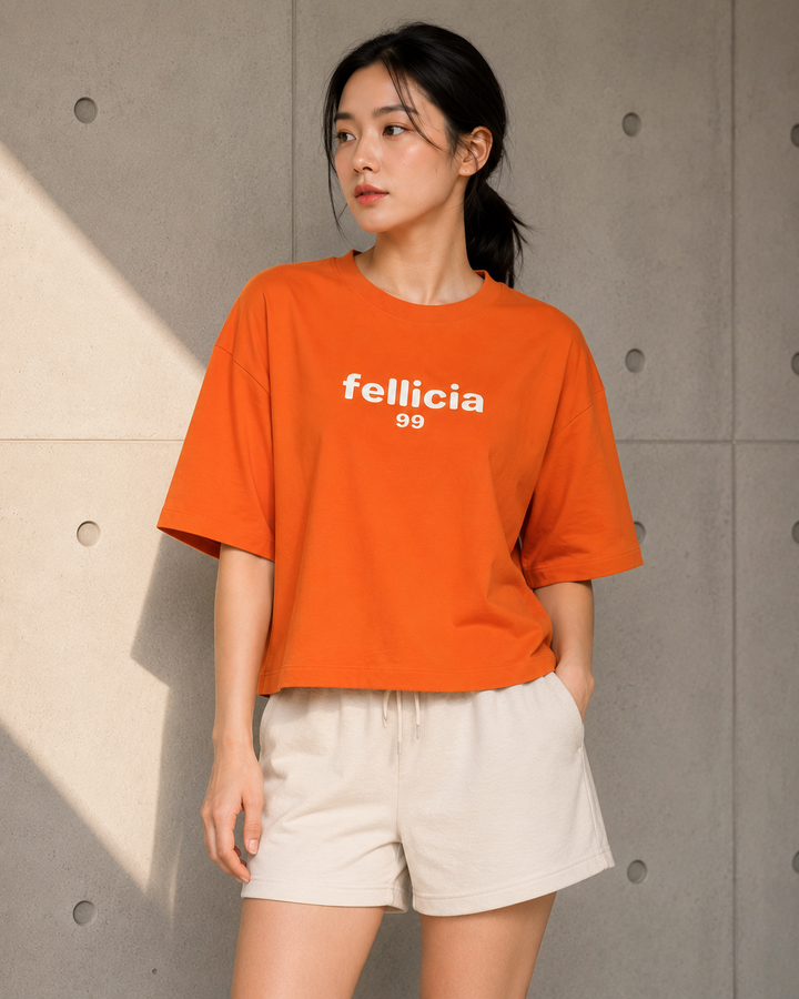 Sweat Tee – 260 GSM 100% Cotton Loop Knit - ORANGE