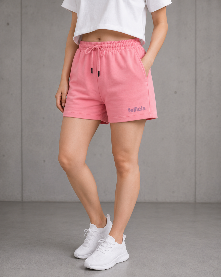 100% COTTON (LOOP KNIT) - SHORTS (PINK)