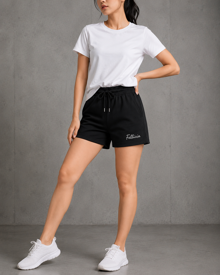 100% COTTON (LOOP KNIT) - SHORTS (BLACK)