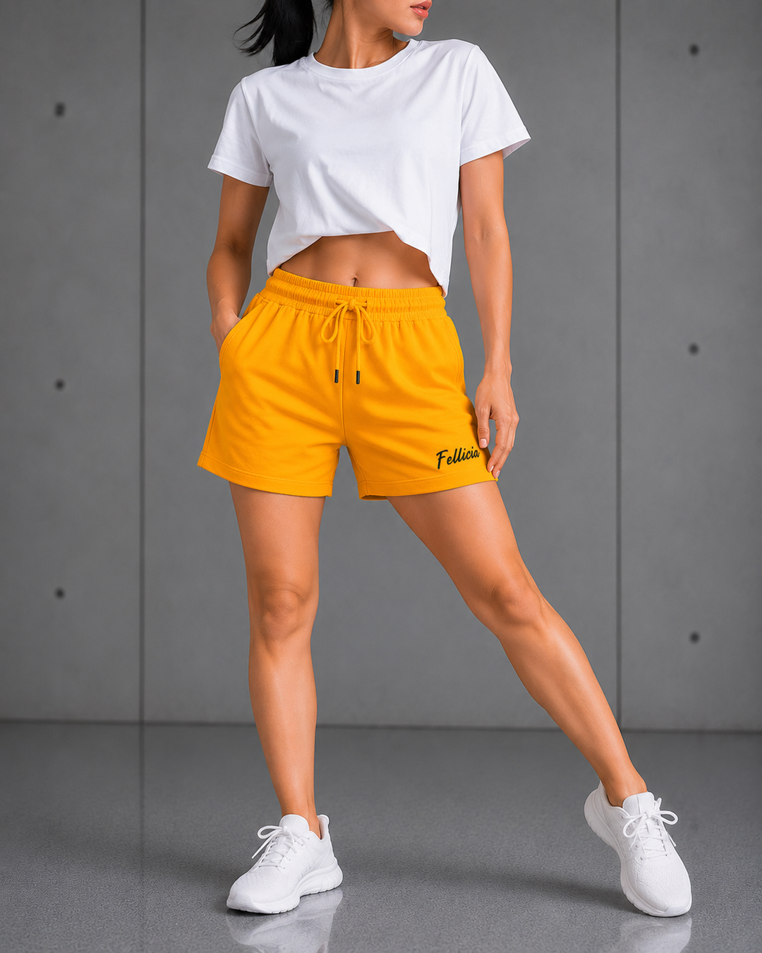 100% COTTON (LOOP KNIT) - SHORTS (MARIGOLD)