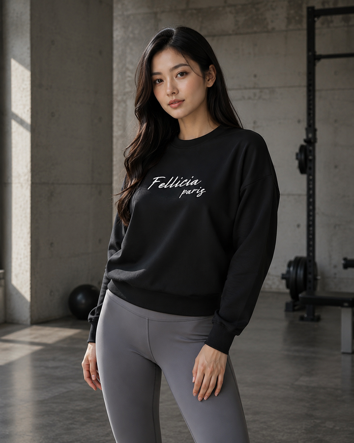 Sweatshirt – 260 GSM Loop Knit Cotton | Black