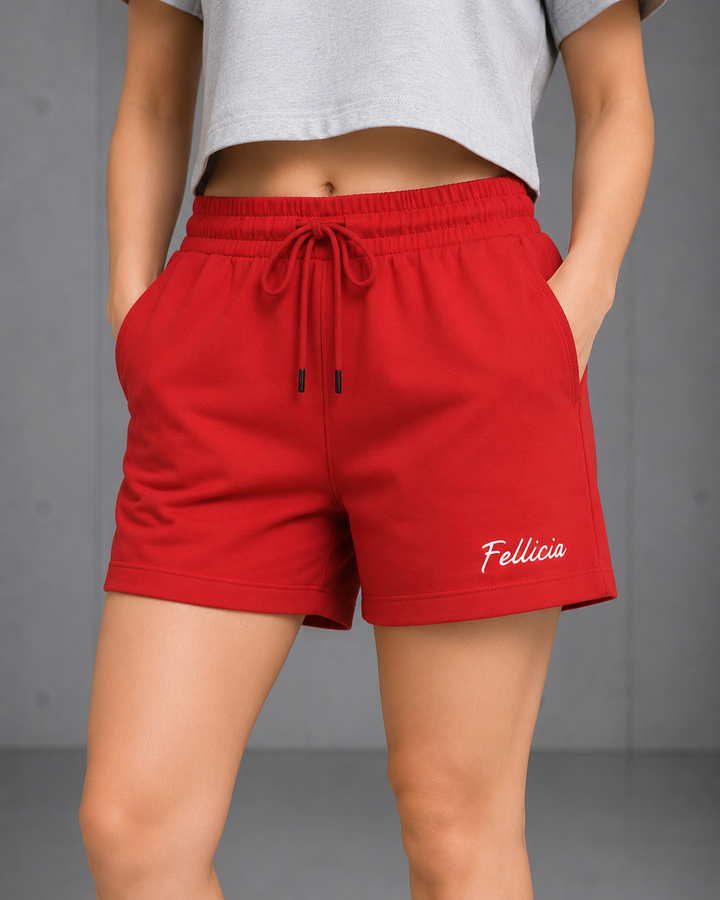 100% COTTON (LOOP KNIT) - SHORTS (RED)