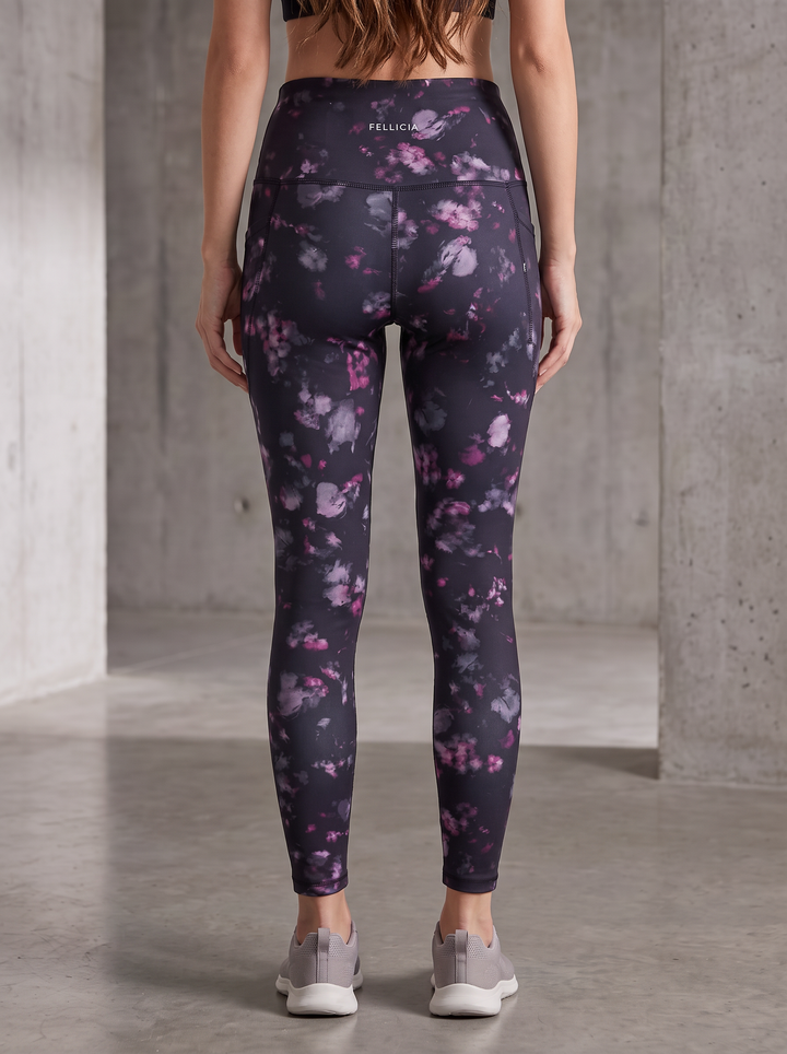 Performance Tights with Pocket  - FLORAL ECLIPSE