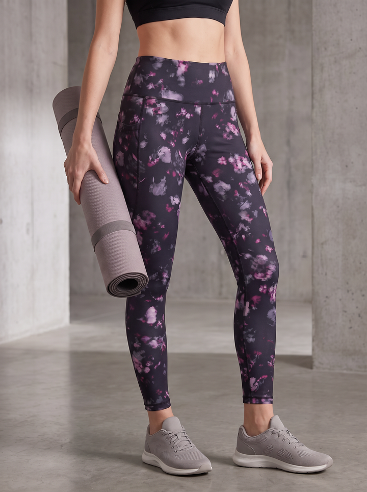 Performance Tights with Pocket  - FLORAL ECLIPSE