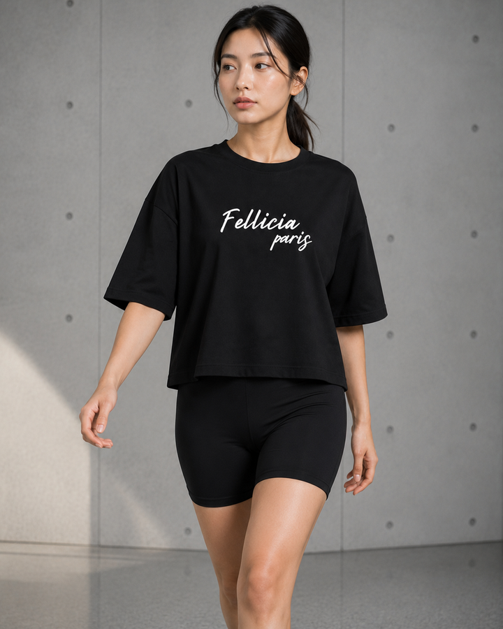 Active Sweat Tee – 260 GSM 100% Cotton Loop Knit - BLACK