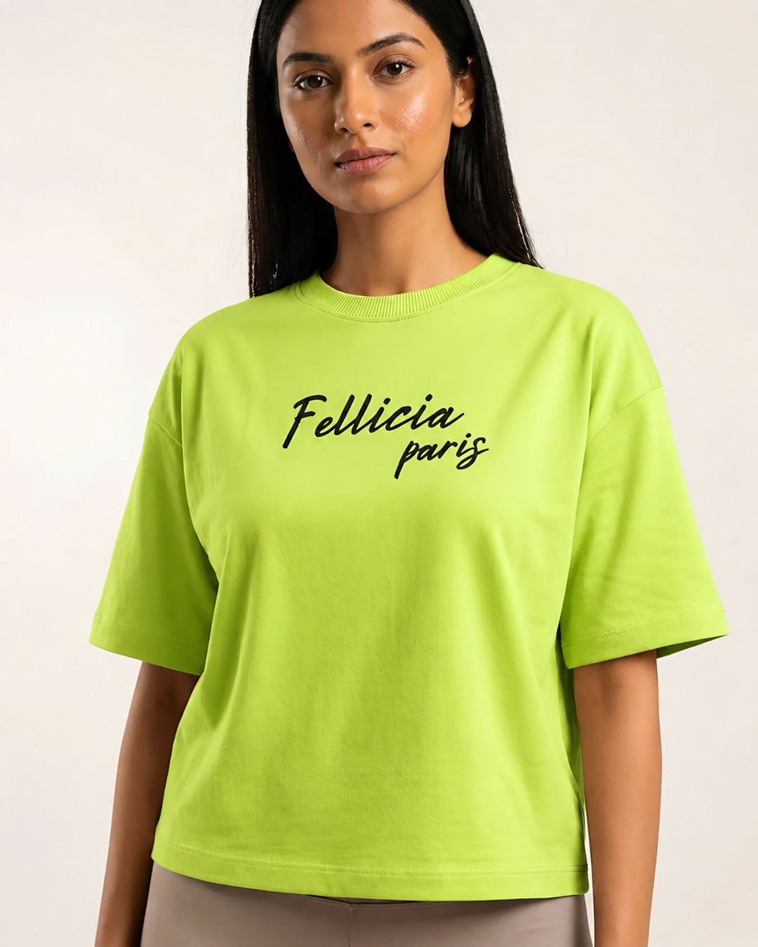 GHAR Tee – 100% Cotton | 260 GSM Loop Knit - LIME GREEN