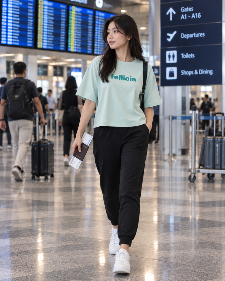 SweatTee& Jogger Vacation Set (MINT-Black)