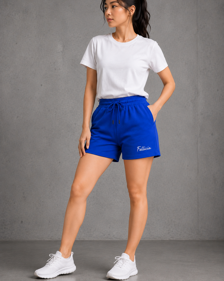 100% COTTON (LOOP KNIT) - SHORTS (AZURE BLUE)