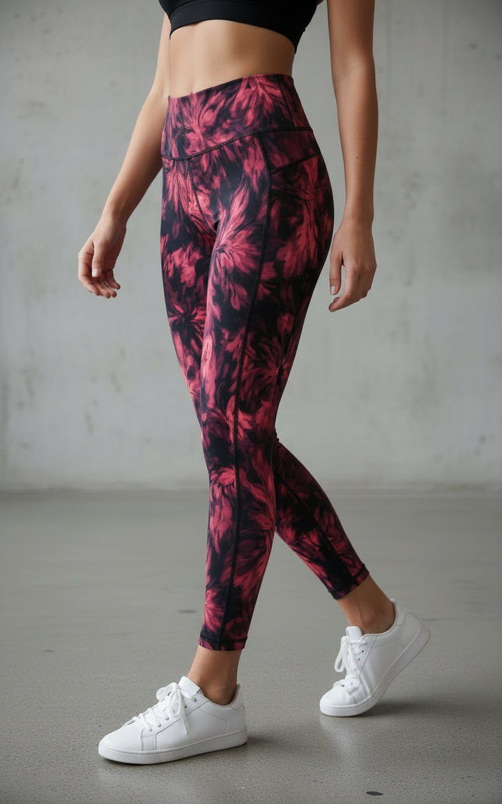 Performance Tights with Pocket - Scarlet