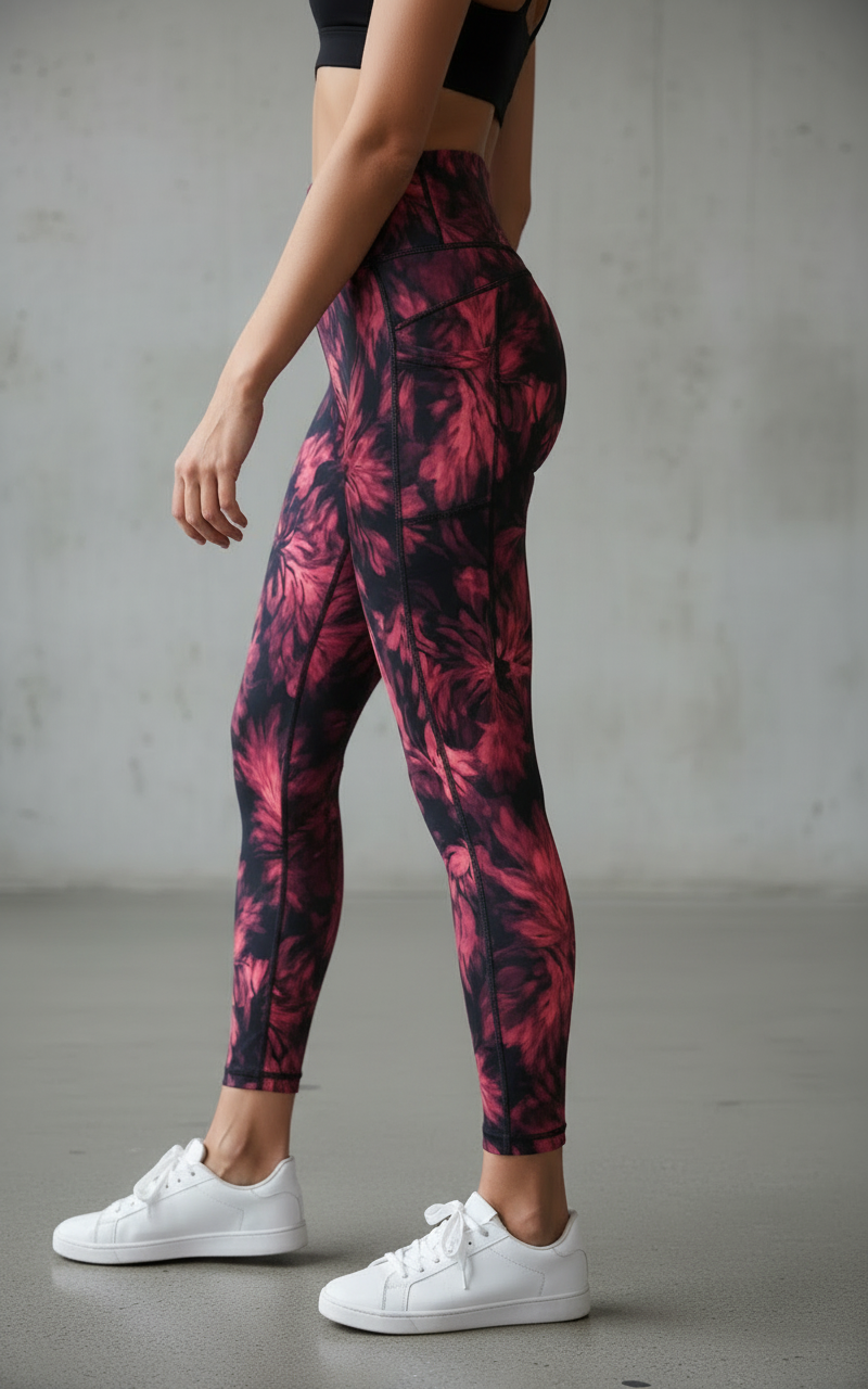 Performance Tights with Pocket - Scarlet