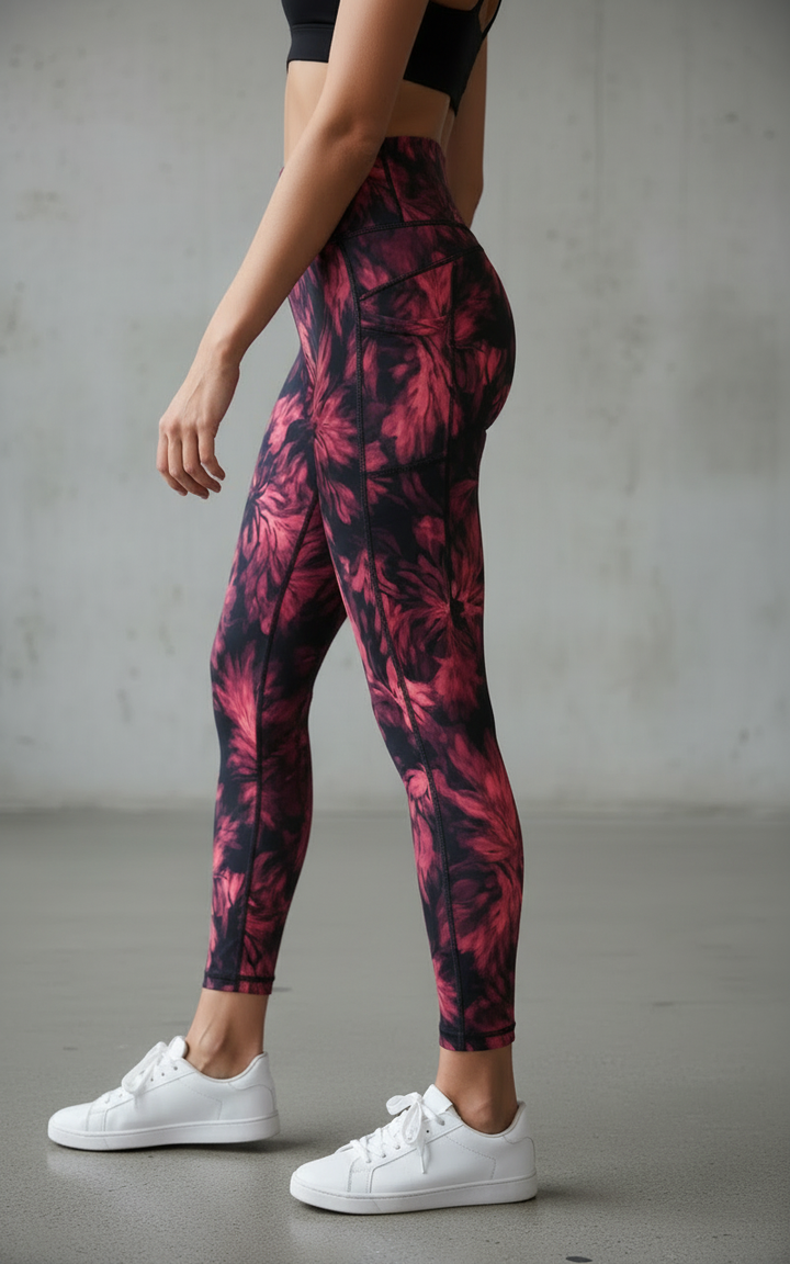 Performance Tights with Pocket - Scarlet