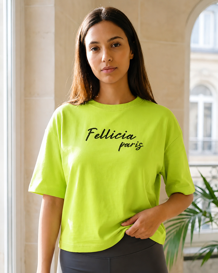 GHAR Tee – 100% Cotton | 260 GSM Loop Knit - LIME GREEN