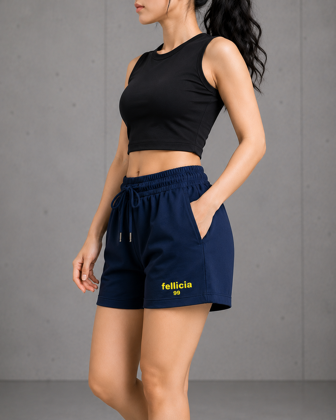 100% COTTON (LOOP KNIT) - SHORTS (NAVY BLUE)