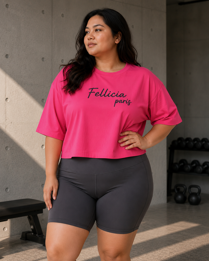Sweat Tee – 260 GSM 100% Cotton Loop Knit - FUCHSIA PINK