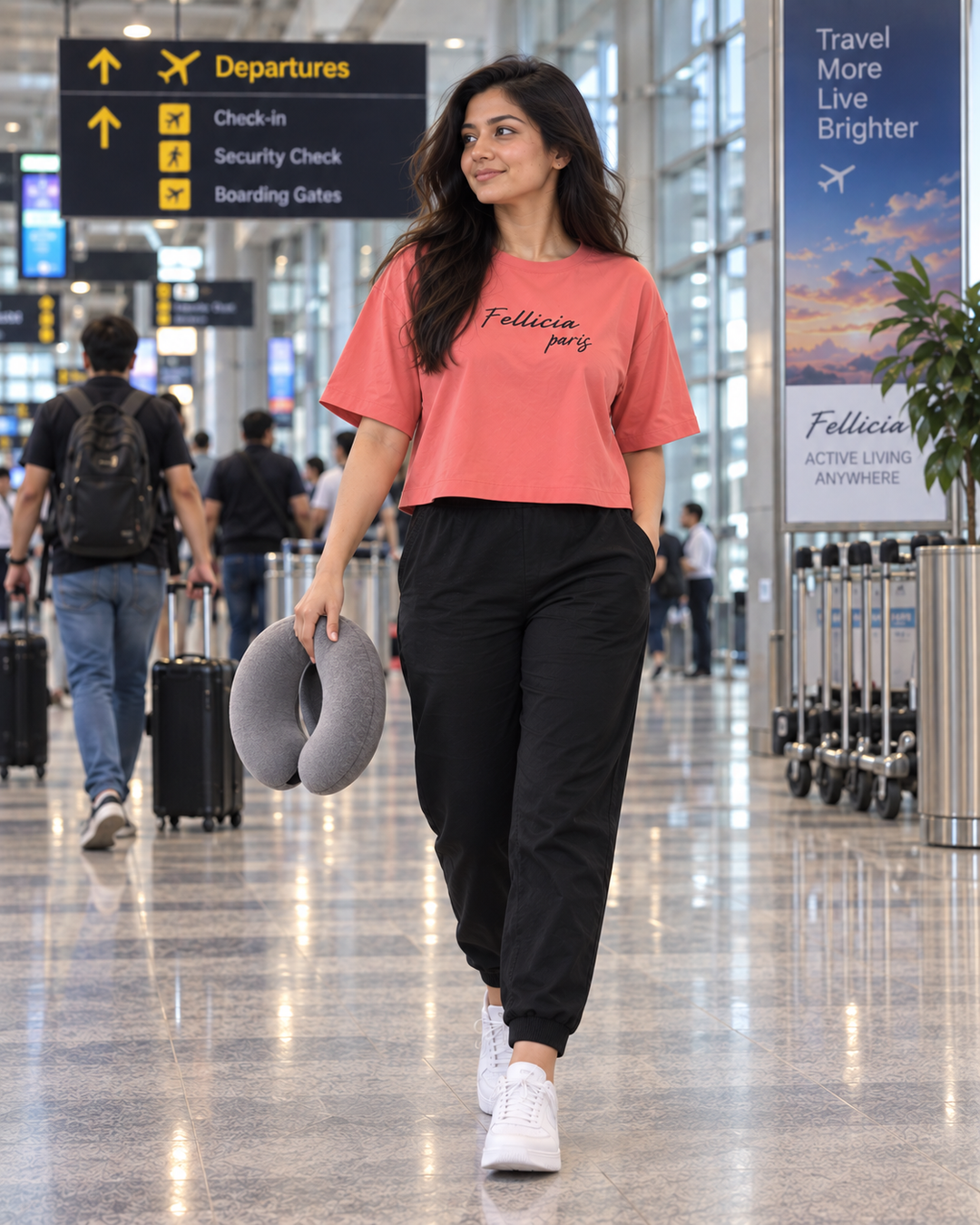 SweatTee& Jogger Vacation Set (PINK-Black)