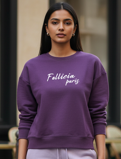 Women's Sweatshirt & Joggers QUIRKY Set (Royal Purple–Lilac)