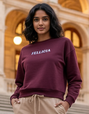 Women’s Sweatshirt & Joggers Co-ord Set (Maroon–Beige)