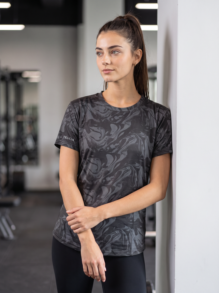 Active T-Shirt for Women - Black Mirage